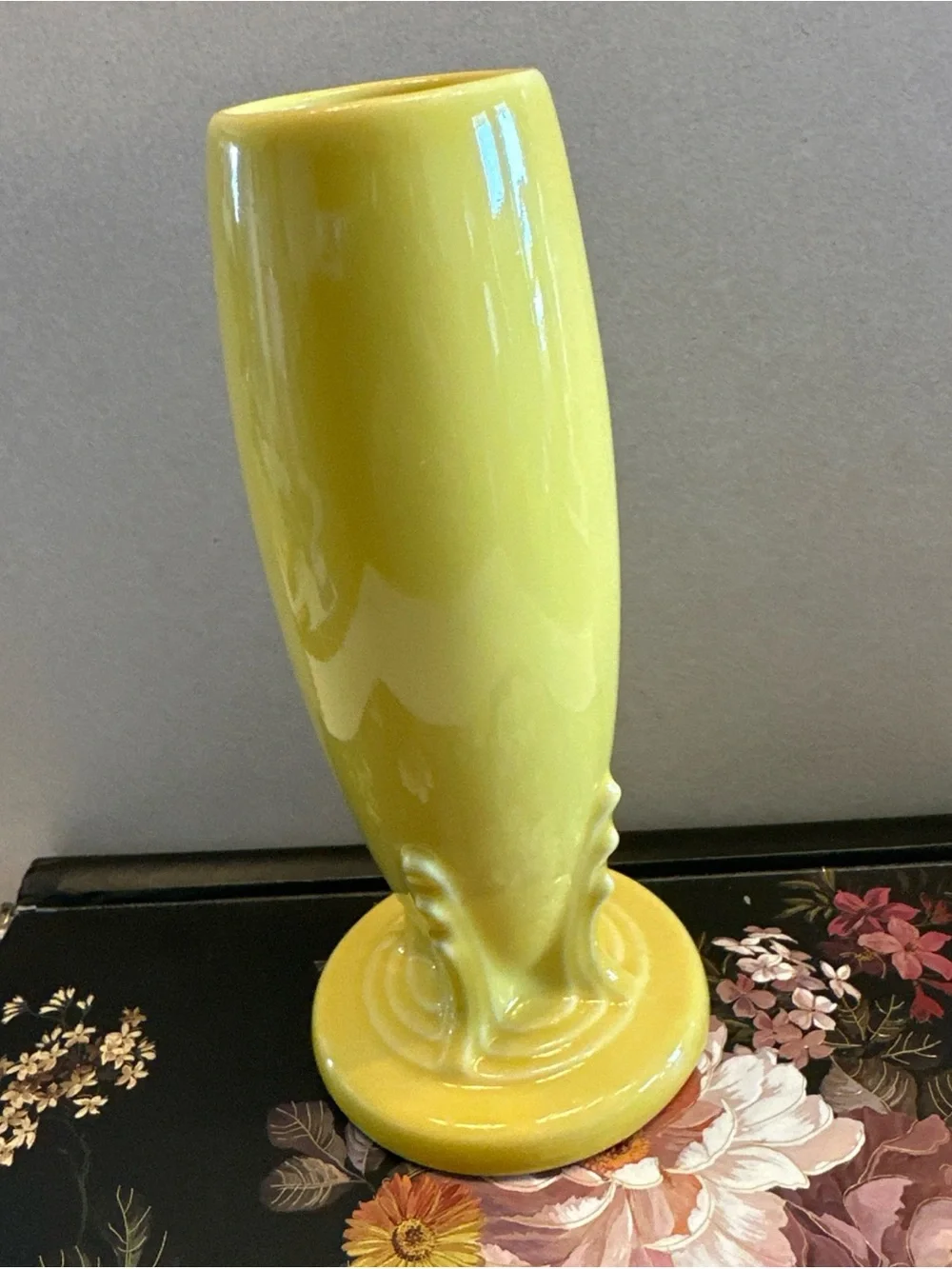 Glossy Yellow Ceramic Bud Vase by FIESTA made USA